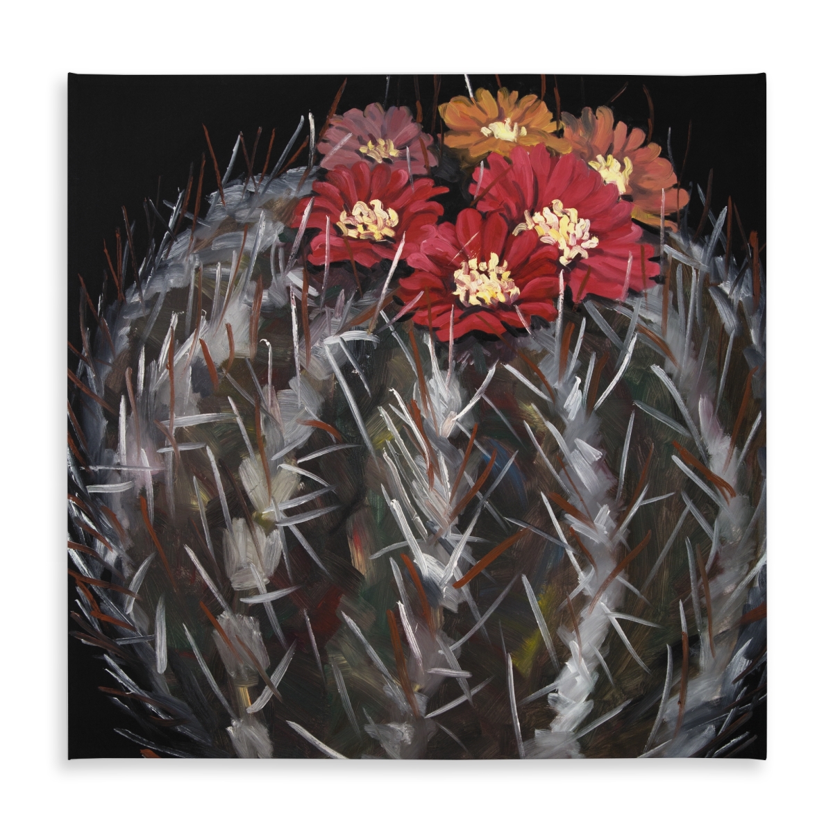 Picture of Begin Home Decor C1TC58585SR5WX 58 x 58 in. Floral Botanical Tablecloth - Mammillaria Cactus in Bloom Decor