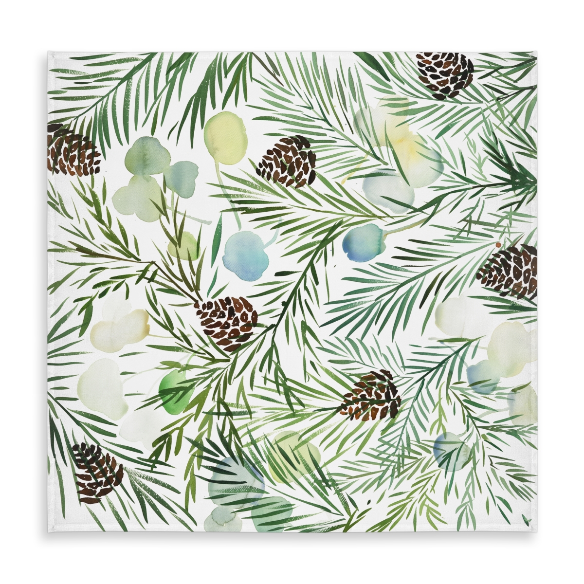 Picture of Begin Home Decor C1TC5858CWZPSY 58 x 58 in. Pine Cone Tablecloth - White Livingroom Holiday Decor