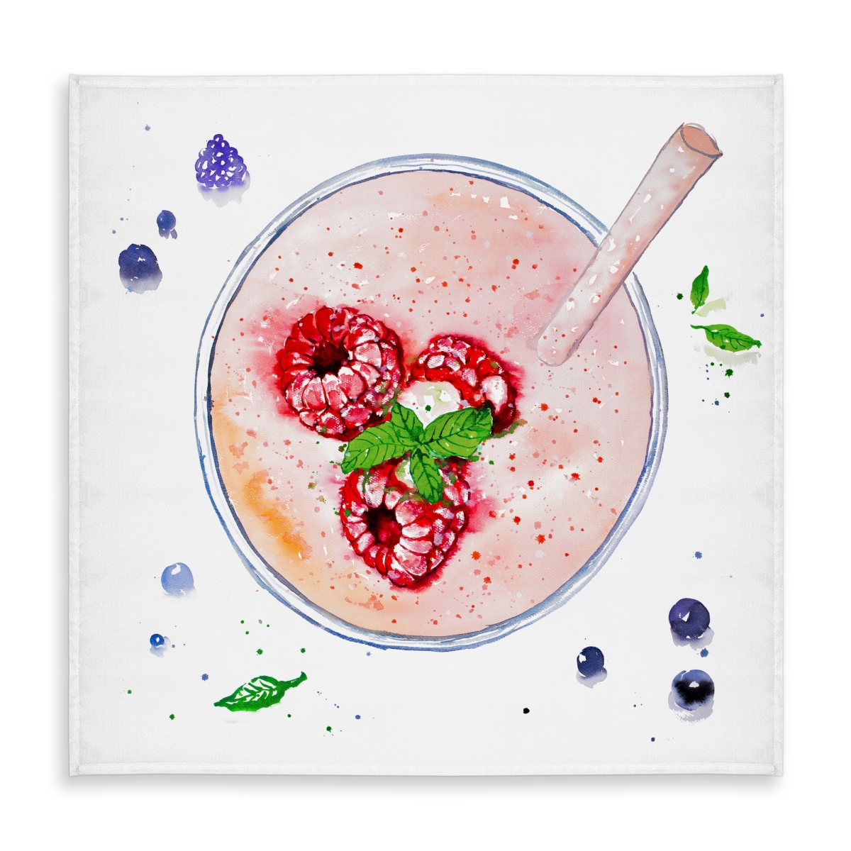 Picture of Begin Home Decor C1TC58587EGAT8 58 x 58 in. Strawberry & Raspberry Smoothie Tablecloth - Indoor & Outdoor
