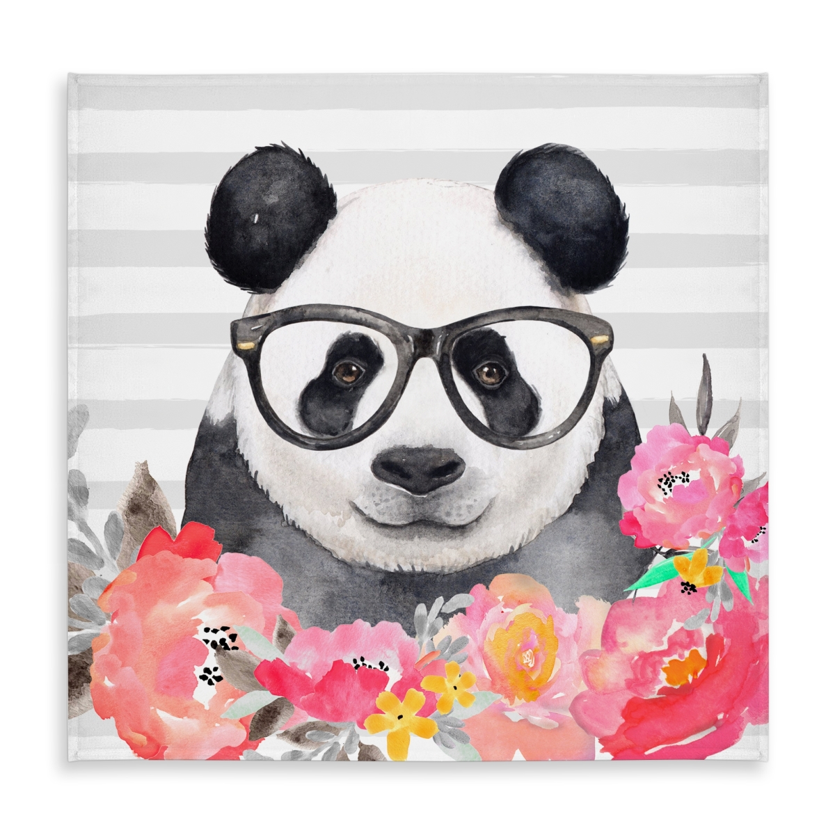 Picture of Begin Home Decor C1TC5858YBMCCW 58 x 58 in. Panda with Glasses Tablecloth - Kids Art Decor for Home & Garden