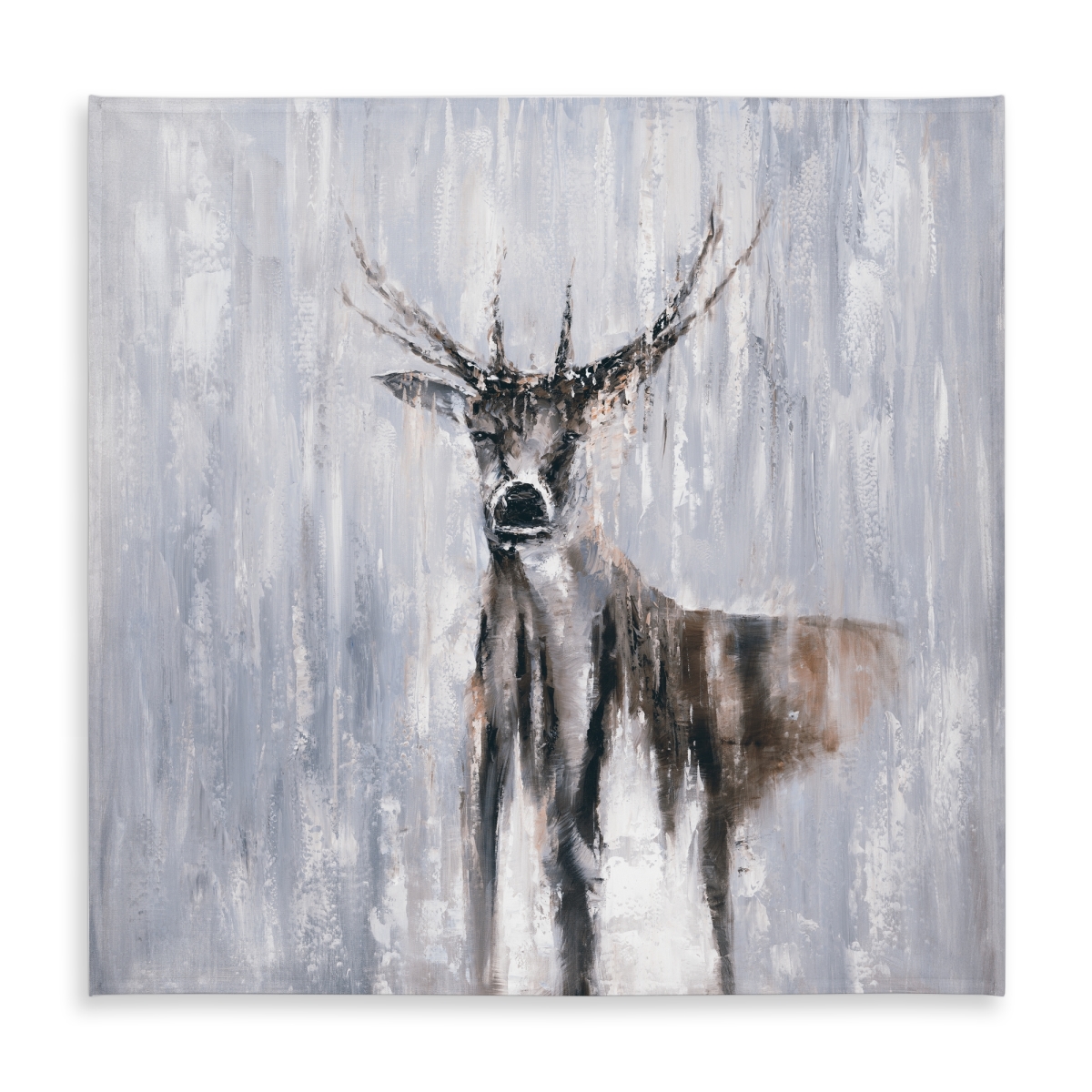 Picture of Begin Home Decor C1TC5858S03RGJ 58 x 58 in. Winter Abstract Deer Tablecloth - Blue Indoor & Outdoor Decor