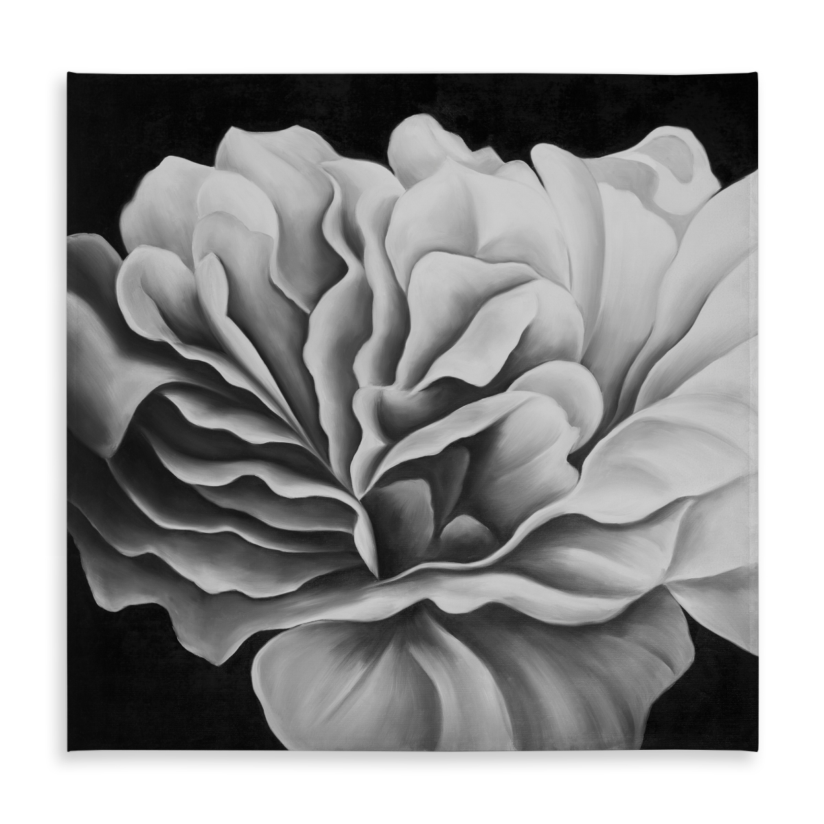 Picture of Begin Home Decor C1TC5858DLPV1Y 58 x 58 in. Botanical Black & White Floral Tablecloth - Indoor & Outdoor Decor