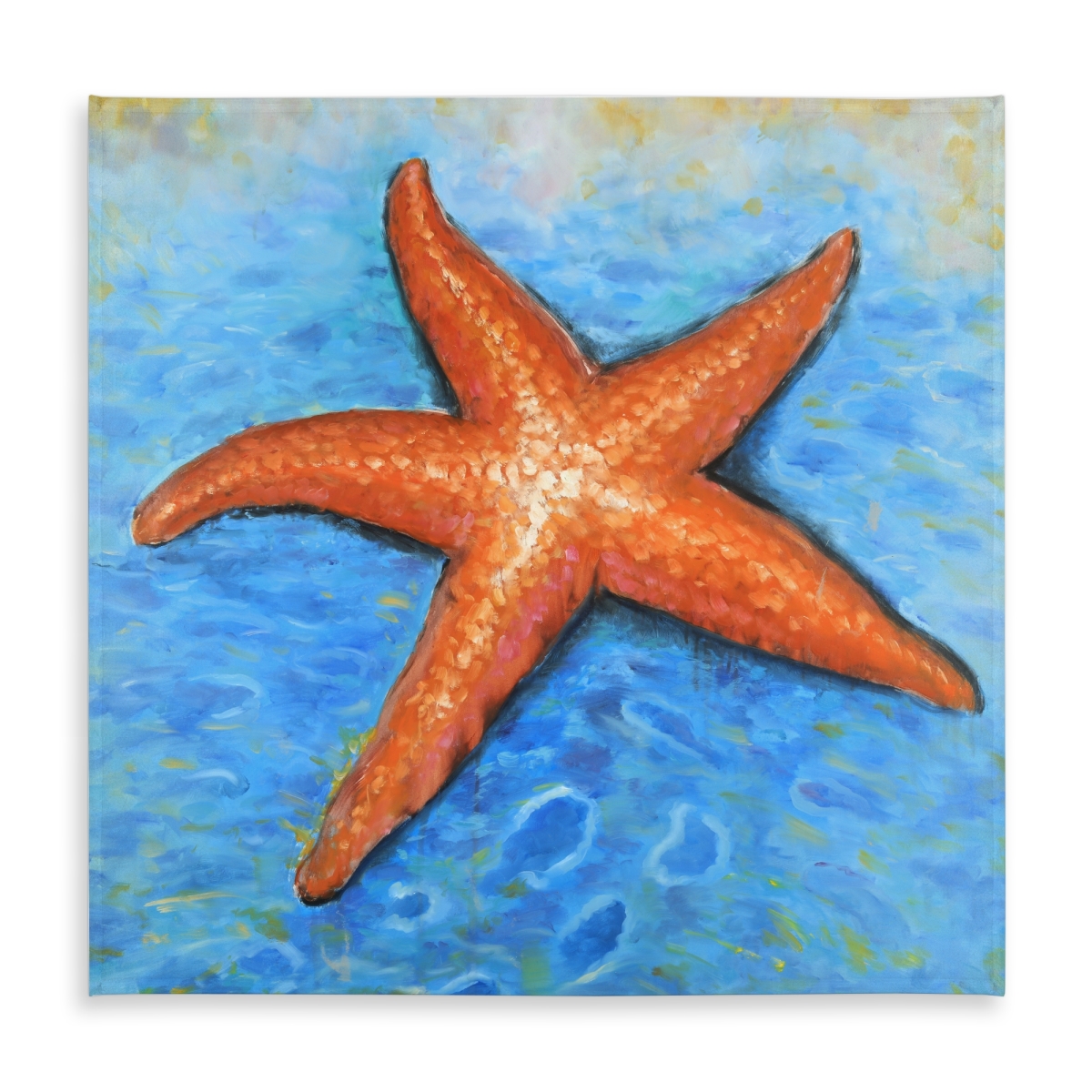 Picture of Begin Home Decor C1TC5858XJKE0Y 58 x 58 in. Vivid Starfish Tablecloth - Blue Animal Print Indoor & Outdoor