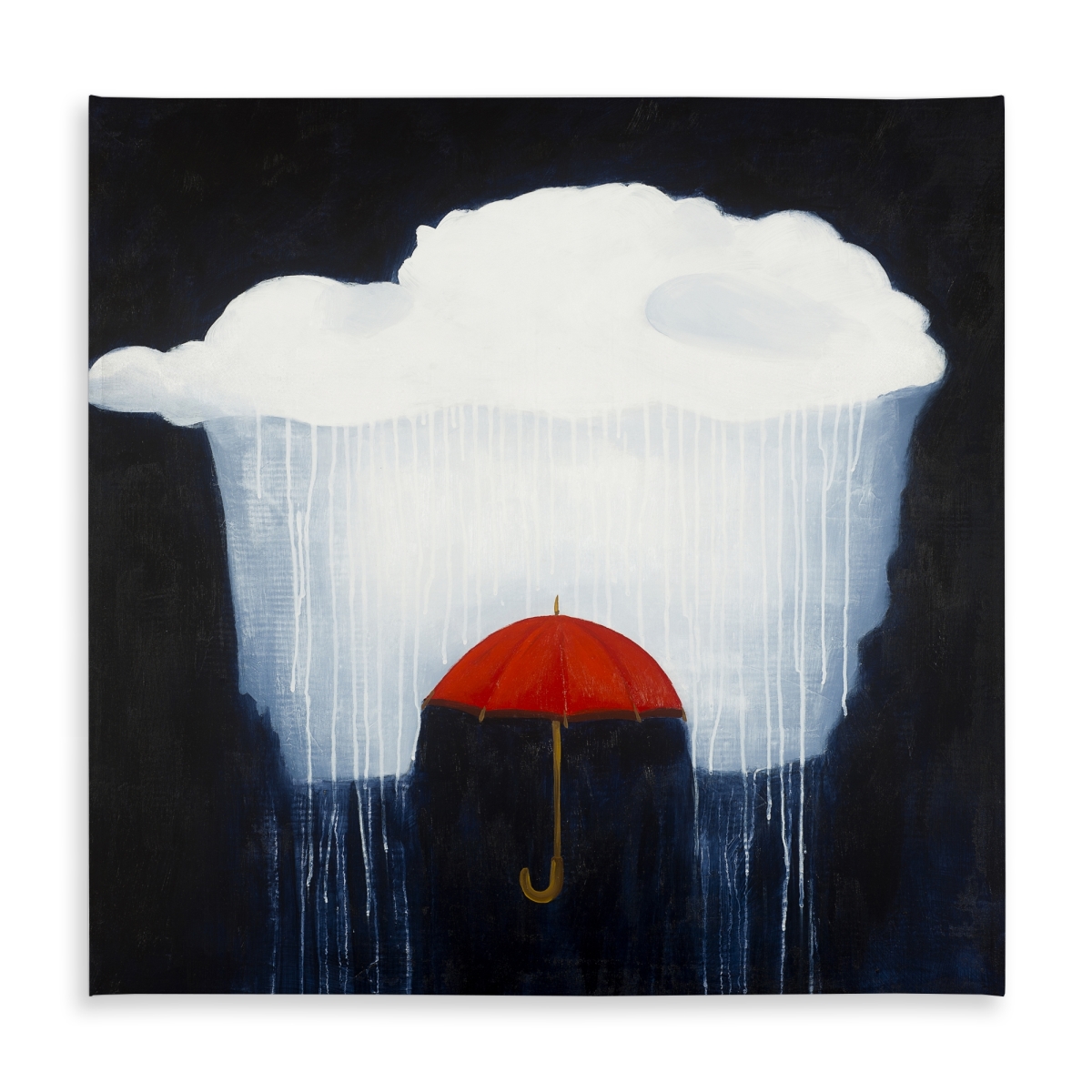 Picture of Begin Home Decor C1TC5858IUGEZH 58 x 58 in. Bedroom Blue Romantic Tablecloth - Umbrella Under Heavy Rain