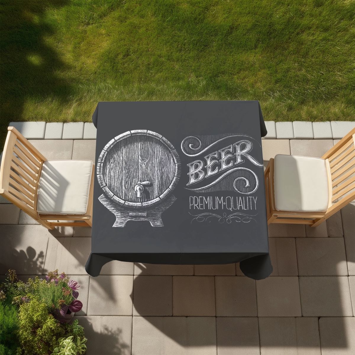 Picture of Begin Home Decor C1TC58583UF1MM 58 x 58 in. Rustic Beer Sign Tablecloth - Indoor & Outdoor Home Decor