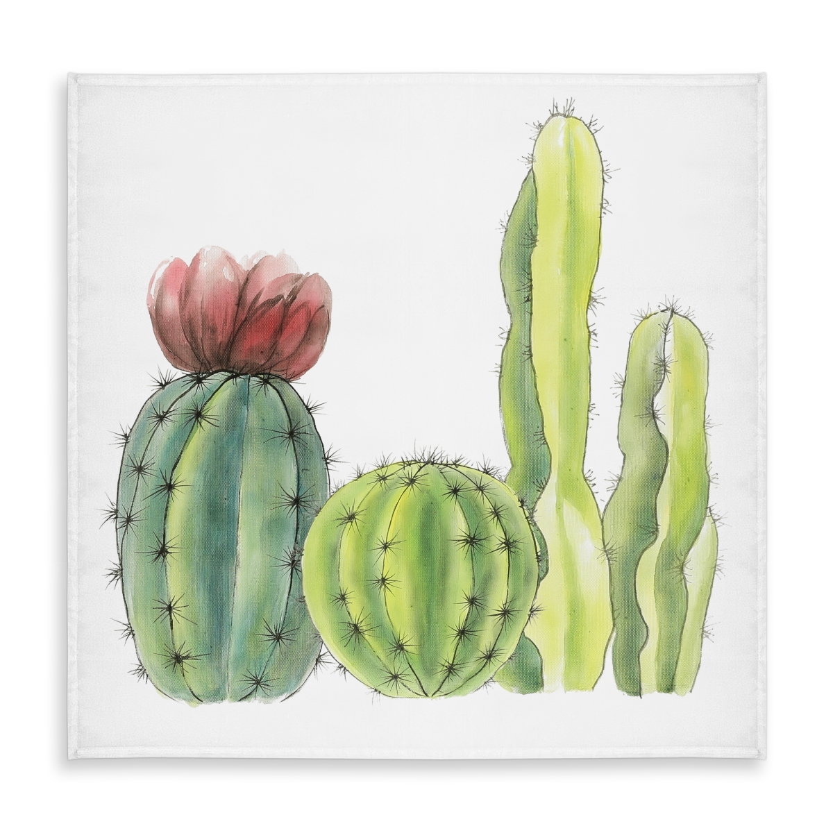 Picture of Begin Home Decor C1TC5858U9GSJQ 58 x 58 in. Botanical Red Tablecloth - Indoor & Outdoor Home Decor - Four Little Cactus