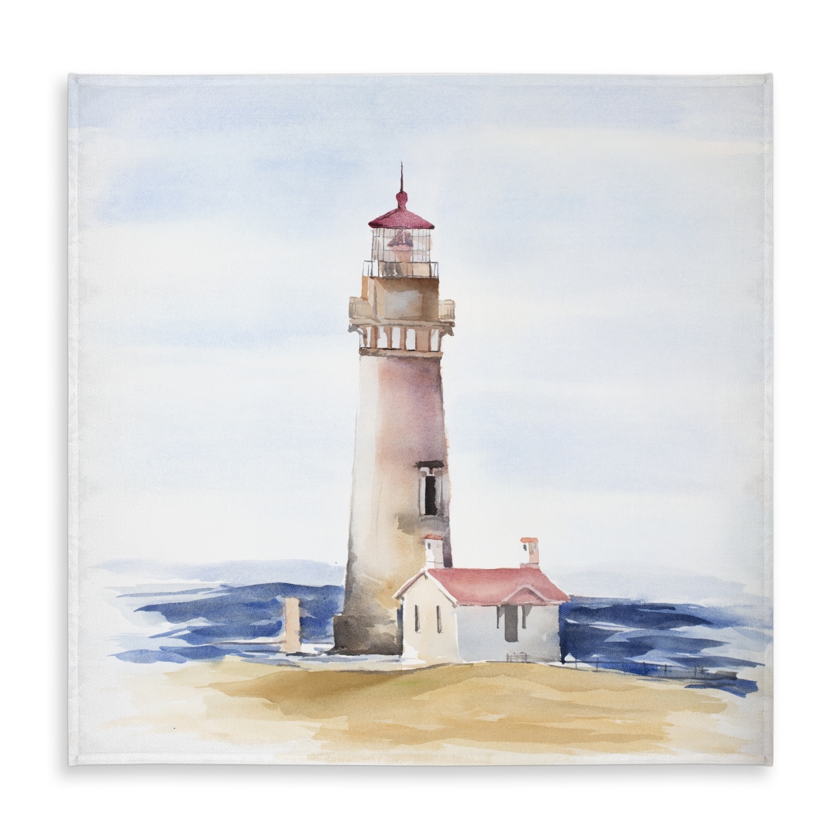Picture of Begin Home Decor C1TC5858A7XRTS 58 x 58 in. Oregon Yaquina Lighthouse Tablecloth - Coastal Indoor & Outdoor Decor