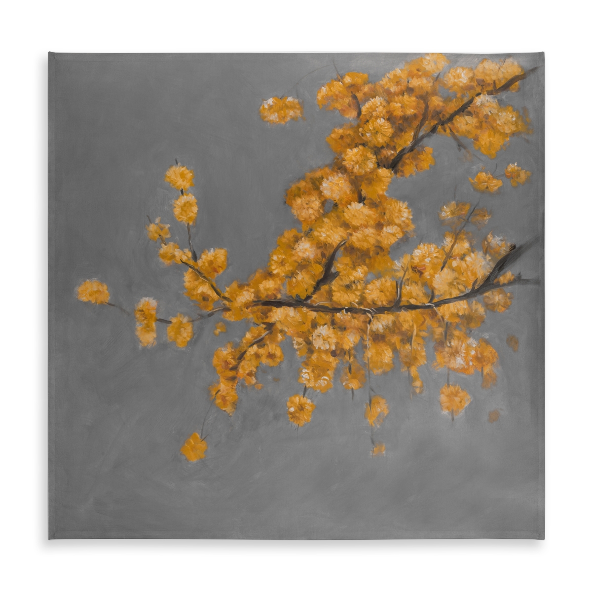 Picture of Begin Home Decor C1TC5858JC0OYA 58 x 58 in. Gray Floral Tablecloth - Golden Wattle Plant Home Decor