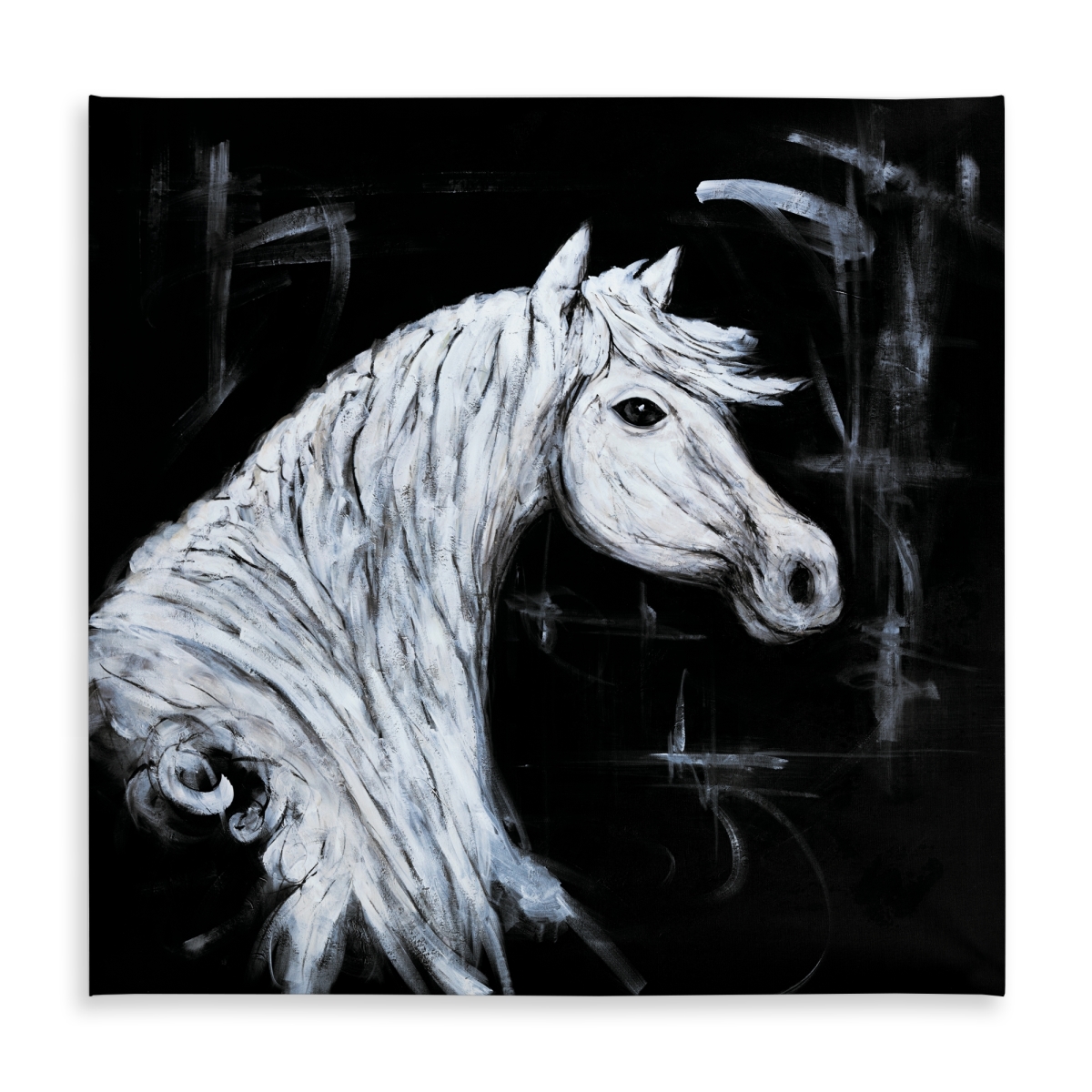Picture of Begin Home Decor C1TC5858HGW7DG 58 x 58 in. Contemporary Horse Profile Tablecloth - Indoor & Outdoor Decor