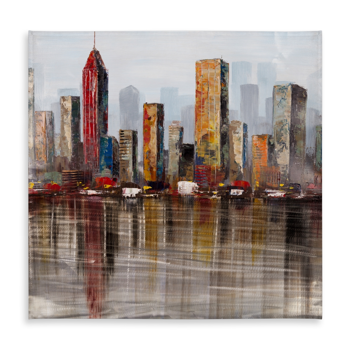Picture of Begin Home Decor C1TC58580PF28N 58 x 58 in. Rust Looking City Tablecloth - Indoor Outdoor Home Decor
