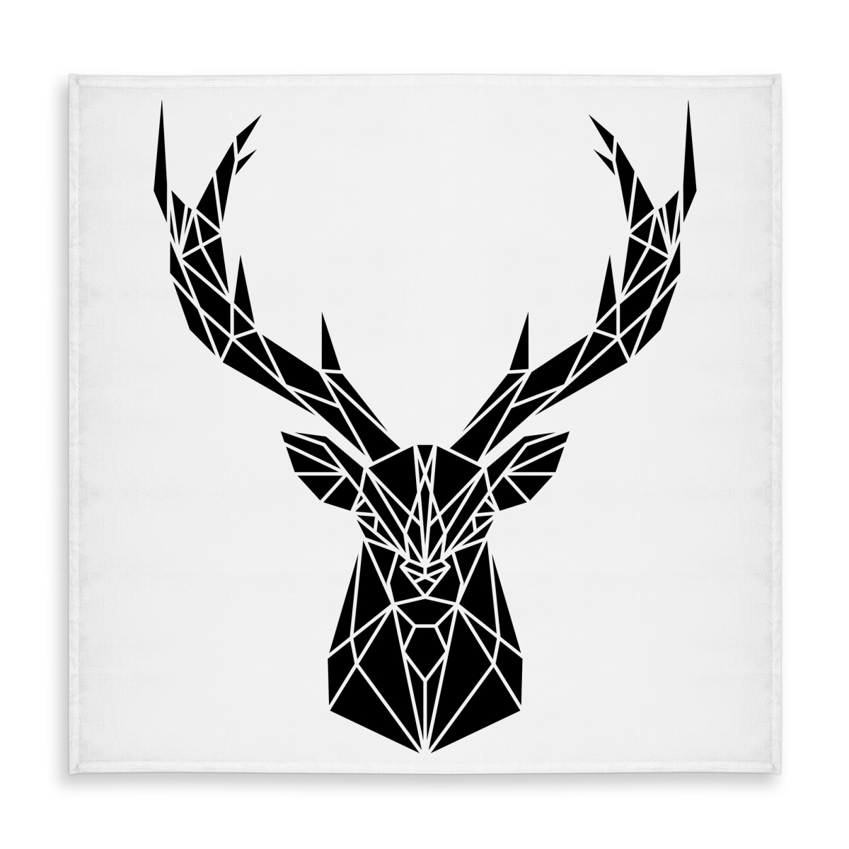 Picture of Begin Home Decor C1TC58580LAUEY 58 x 58 in. Geometric Deer Head Tablecloth - White Industrial Decor