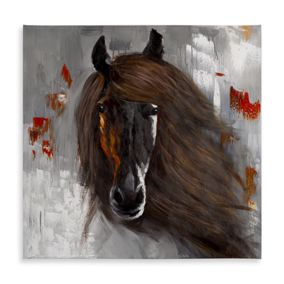Picture of Begin Home Decor C1TC5858PT5DS3 58 x 58 in. Proud Brown Horse Tablecloth - Farm Animal Decor Indoor & Outdoor