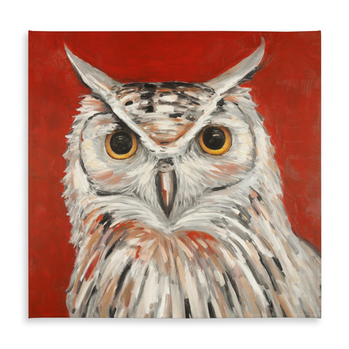 Picture of Begin Home Decor C1TC5858VRCJBC 58 x 58 in. Colorful Eagle Owl Tablecloth - Gray Animal Decor - Indoor & Outdoor