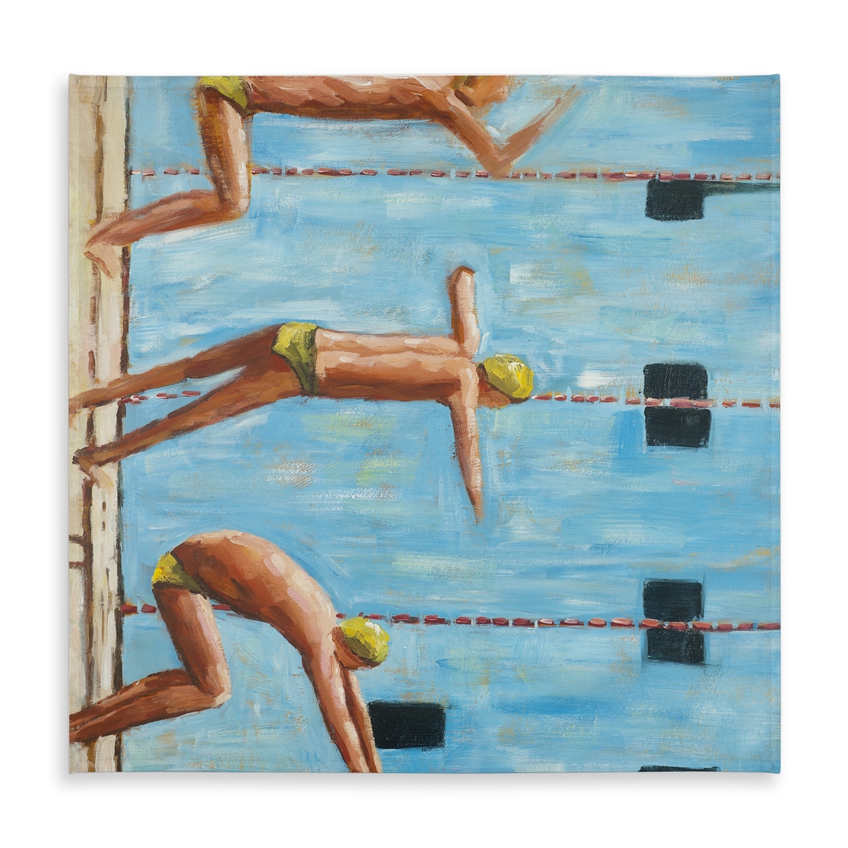 Picture of Begin Home Decor C1TC5858447333 58 x 58 in. Swimmers Tablecloth - Blue Figurative Decor for Man Cave