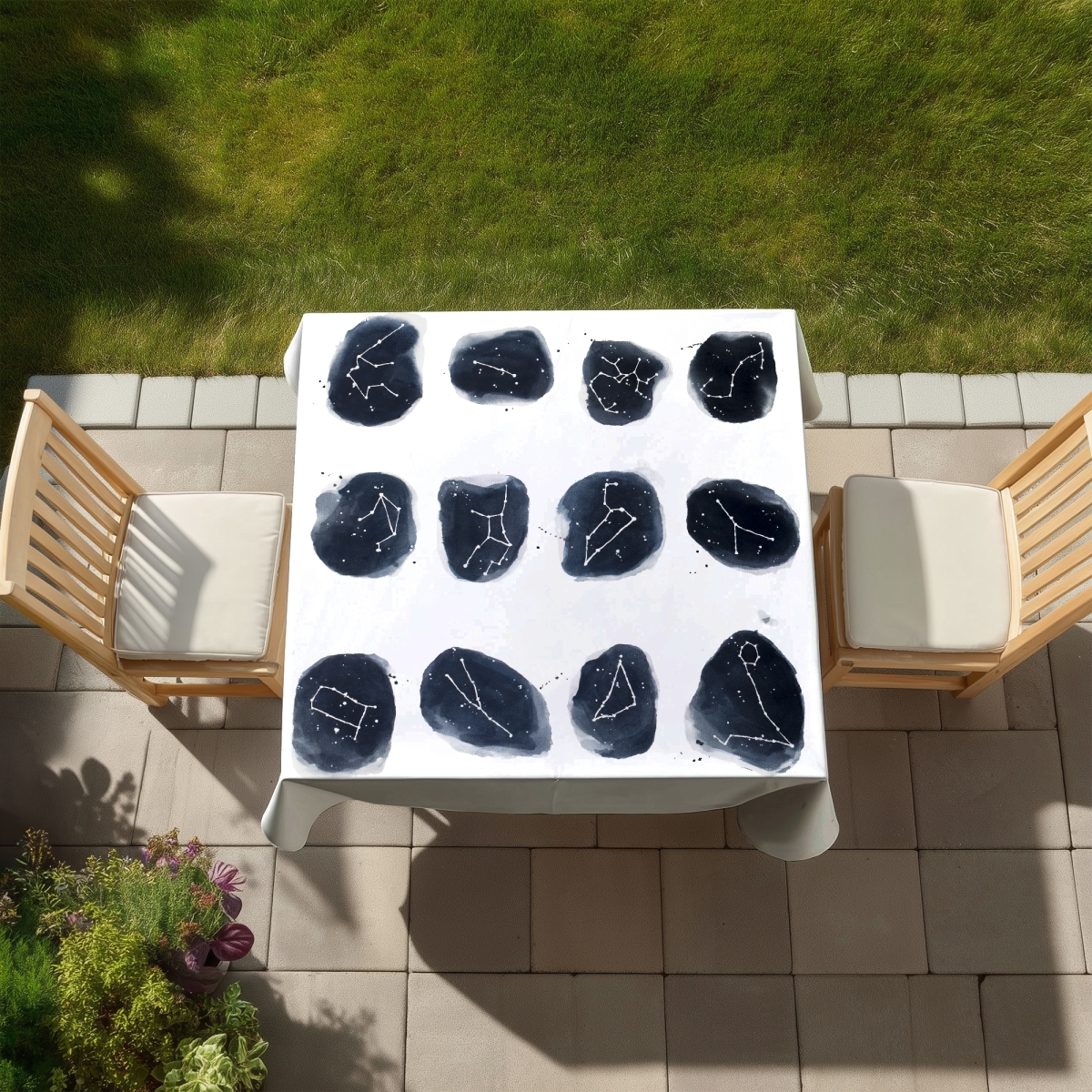 Picture of Begin Home Decor C1TC5858CO853E 58 x 58 in. Constellations Tablecloth - Space Theme Indoor & Outdoor Decor