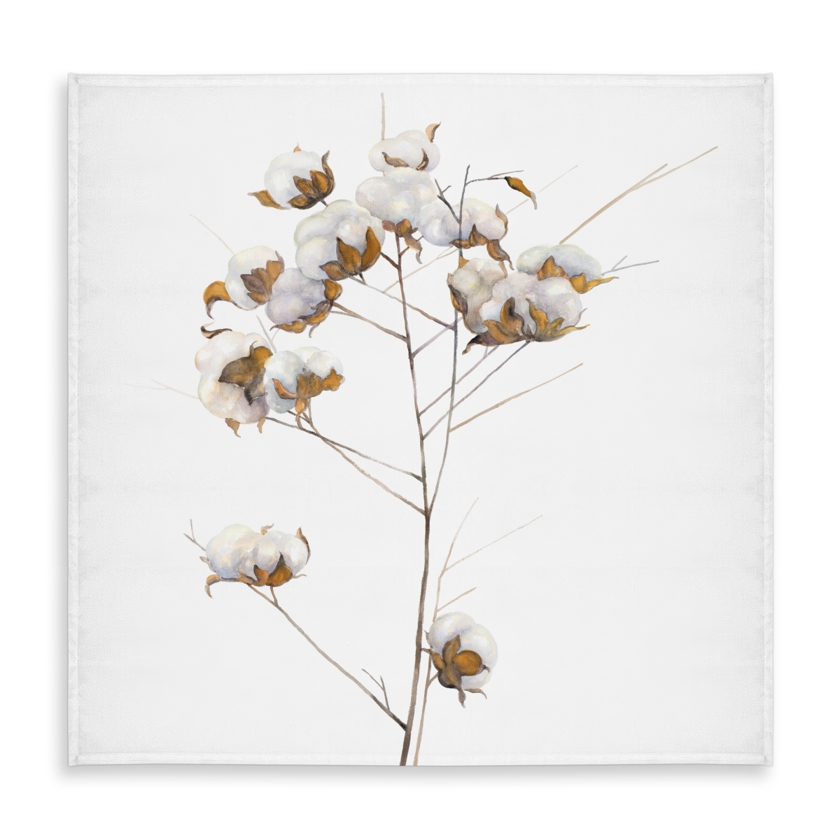 Picture of Begin Home Decor C1TC5858S04IXR 58 x 58 in. Cotton Flowers Branch Scandinavian Tablecloth - Indoor & Outdoor