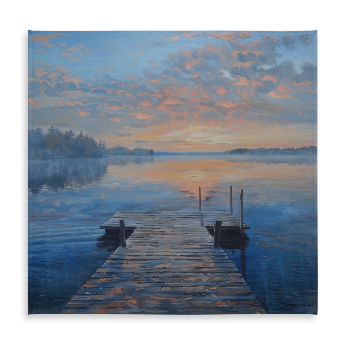 Picture of Begin Home Decor C1TC58583EAFM4 58 x 58 in. Calm Dock Tablecloth - Indoor & Outdoor Home Decor Essential