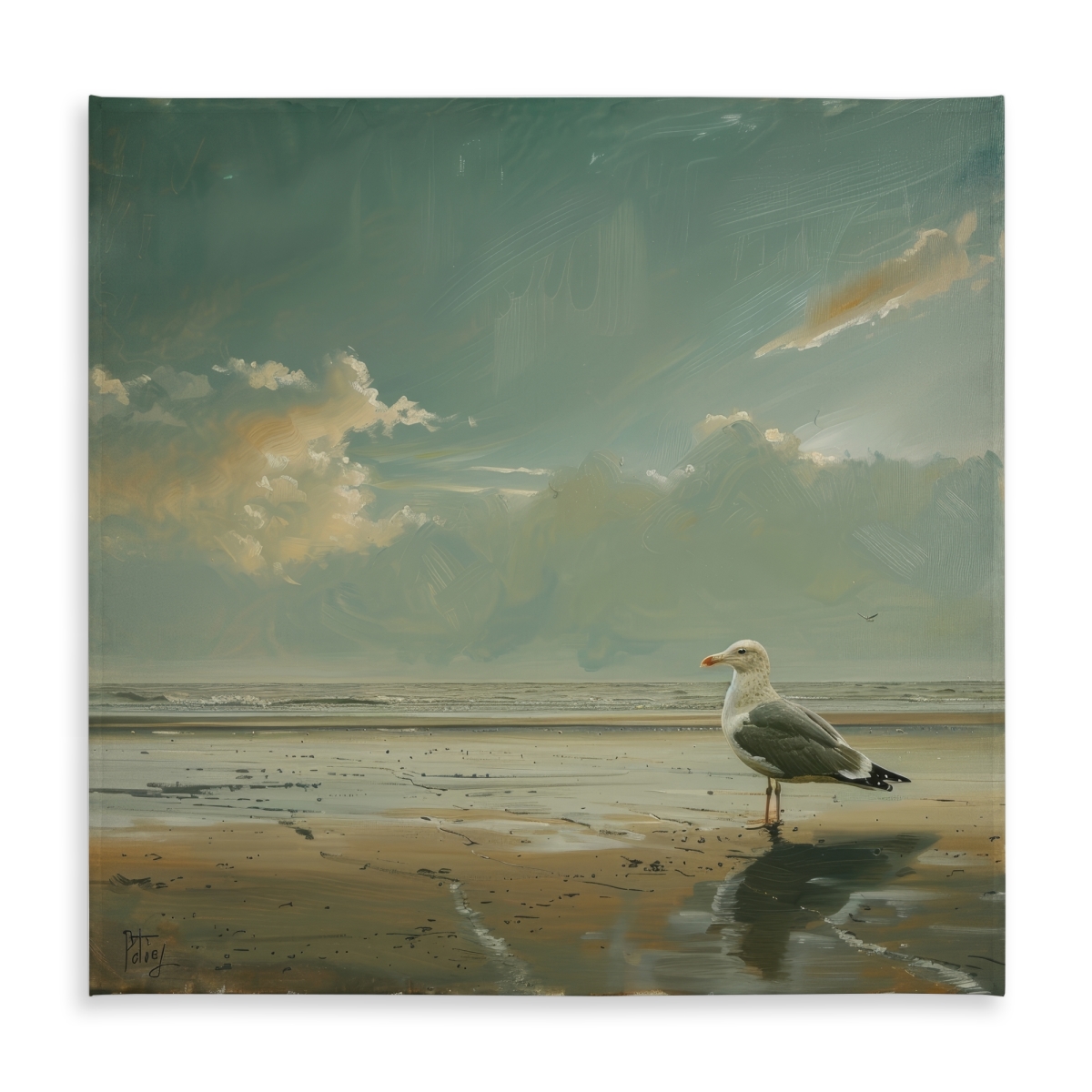 Picture of Begin Home Decor C1TC5858VOM182 58 x 58 in. Relaxed Seagull Tablecloth - Indoor Outdoor Home Decor