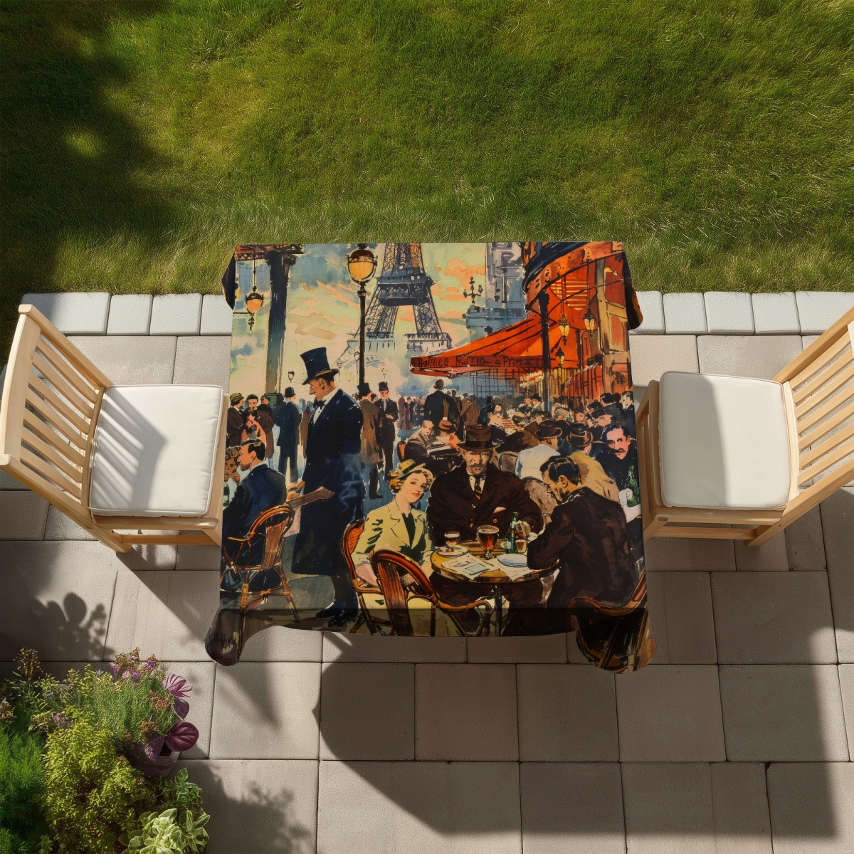 Picture of Begin Home Decor C1TC58581GPSWE 58 x 58 in. Served Indoor & Outdoor Tablecloth - Stylish Home Decor