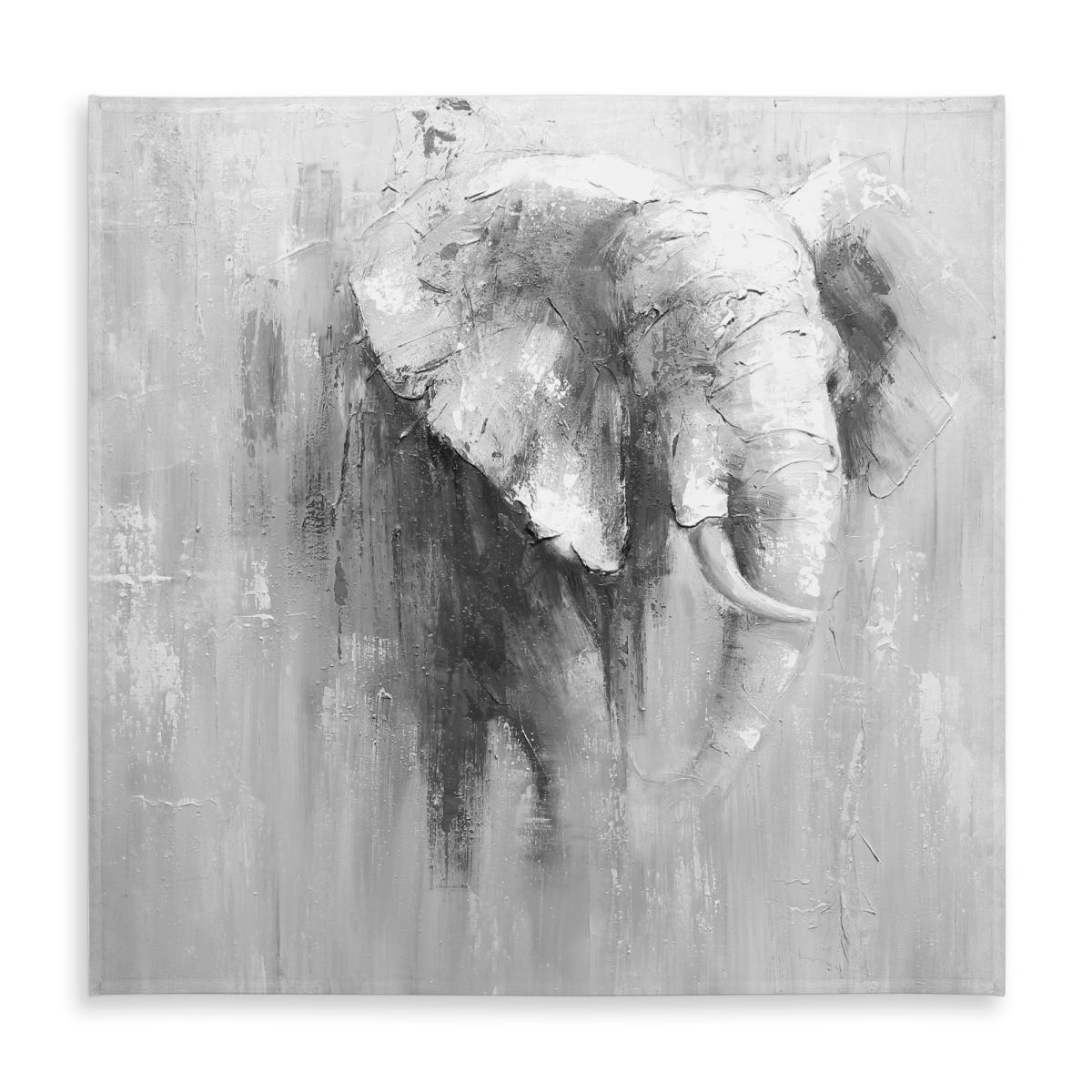 Picture of Begin Home Decor C1TC5858J9803E 58 x 58 in. Abstract Grayscale Elephant Tablecloth - Indoor & Outdoor Decor
