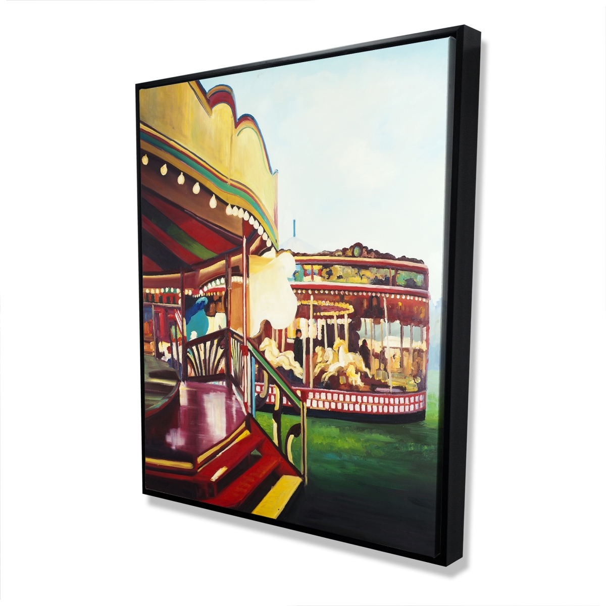 C1FC4860TALZCS 48 x 60 in. Carousel in A Carnaval - Hobbies Bedroom Framed Canvas Decor