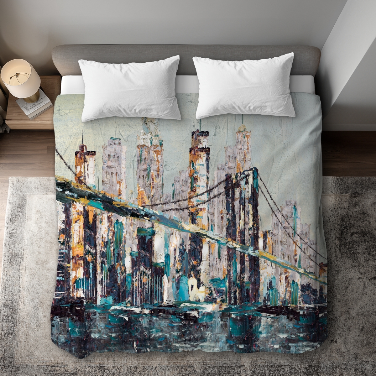 C1DCKSW0OG6511 Abstract & Texturized Bridge King Size Duvet Cover - Contemporary Decor