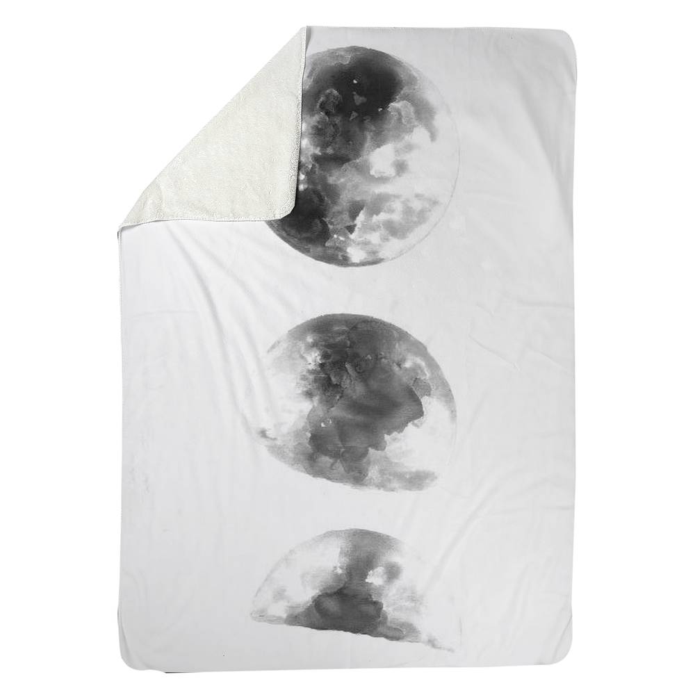 5545-6080-EA06 60 x 80 in. Eclipse Sherpa Fleece Blanket - White Astronomy Home Decor