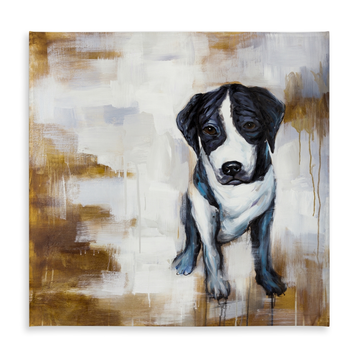 Picture of Begin Home Decor C1TC5858LQNBQK 58 x 58 in. Sitting Dog Tablecloth - Indoor Outdoor Decor - Pet Lovers