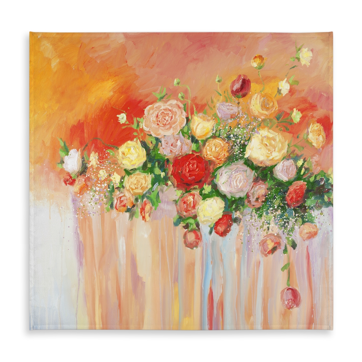Picture of Begin Home Decor C1TC5858B2RT8Y 58 x 58 in. Floral Botanical Tablecloth - Indoor & Outdoor Multi Color Decor