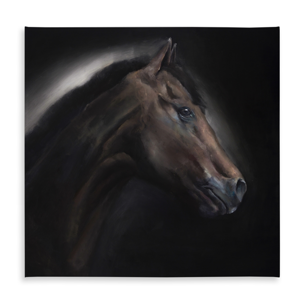 Picture of Begin Home Decor C1TC5858JWXGON 58 x 58 in. Rustic Office Animals Loneliness Horse Tablecloth - Home Decor