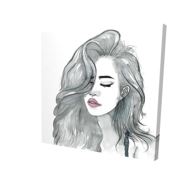8 x 8 in. Beautiful Female Hair-Print on Canvas