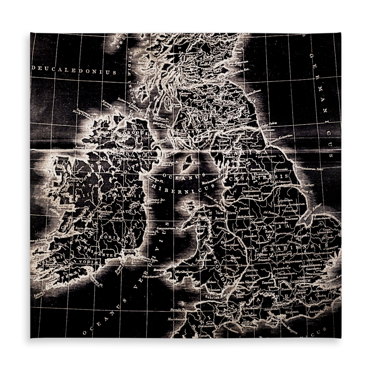 Picture of Begin Home Decor C1TC5858DF0XS8 58 x 58 in. Roman Britain Maps Tablecloth - Indoor & Outdoor Home Decor