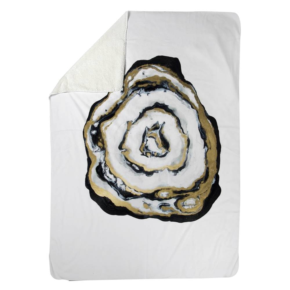 5545-8060-MN6 60 x 80 in. Golden Agate Abstract Black Sherpa Fleece Blanket - Home Decor