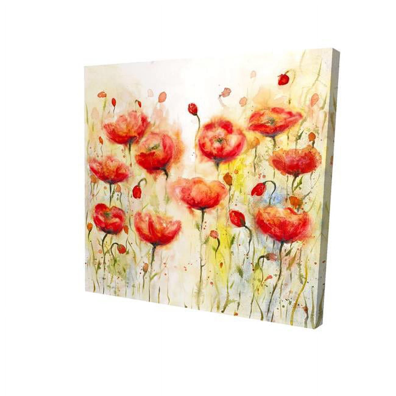 8 x 8 in. Red Flowers Garden-Print on Canvas