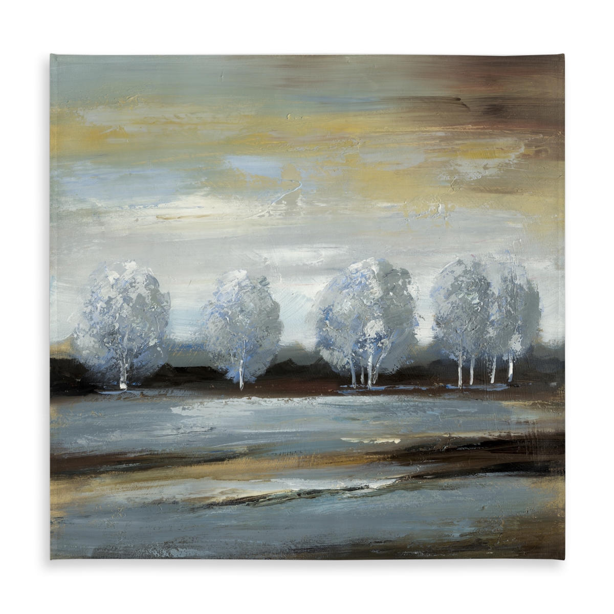 Picture of Begin Home Decor C1TC5858K3WZG7 58 x 58 in. Modern Landscapes Blue Tablecloth - Gray Landscape Home Decor