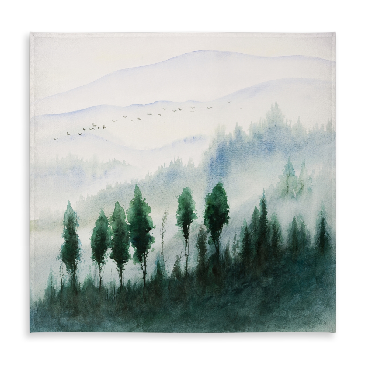 Picture of Begin Home Decor C1TC5858A78FFW 58 x 58 in. Landscape Watercolor Tablecloth - Indoor & Outdoor Home Decor