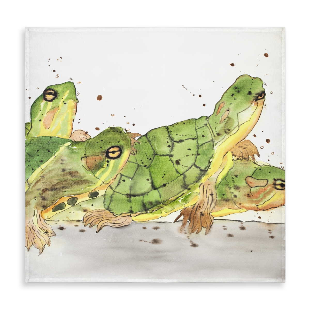Picture of Begin Home Decor C1TC5858AE6NH9 58 x 58 in. Small Aquatic Turtles Tablecloth - Indoor & Outdoor Home Decor