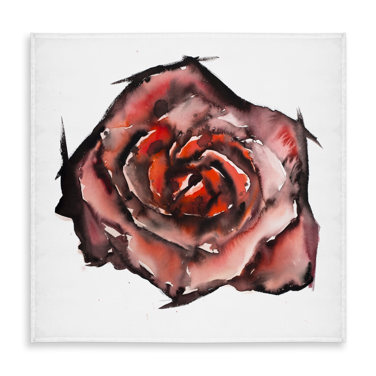 Picture of Begin Home Decor C1TC5858L9HYRM 58 x 58 in. Watercolor Rose Red Tablecloth - Indoor & Outdoor Home Decor