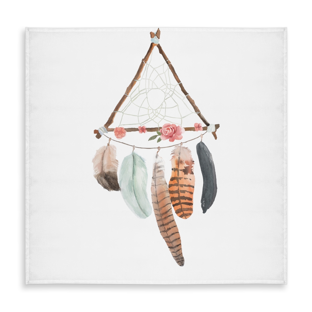 Picture of Begin Home Decor C1TC585806ROEM 58 x 58 in. Bohemian Brown Tablecloth - Triangular Dream Catcher Design