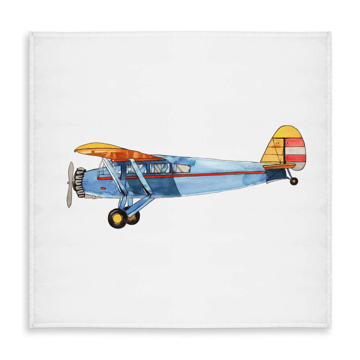 Picture of Begin Home Decor C1TC58583YPPHB 58 x 58 in. Vintage Aviation Tablecloth - Small Blue Plane Home Decor