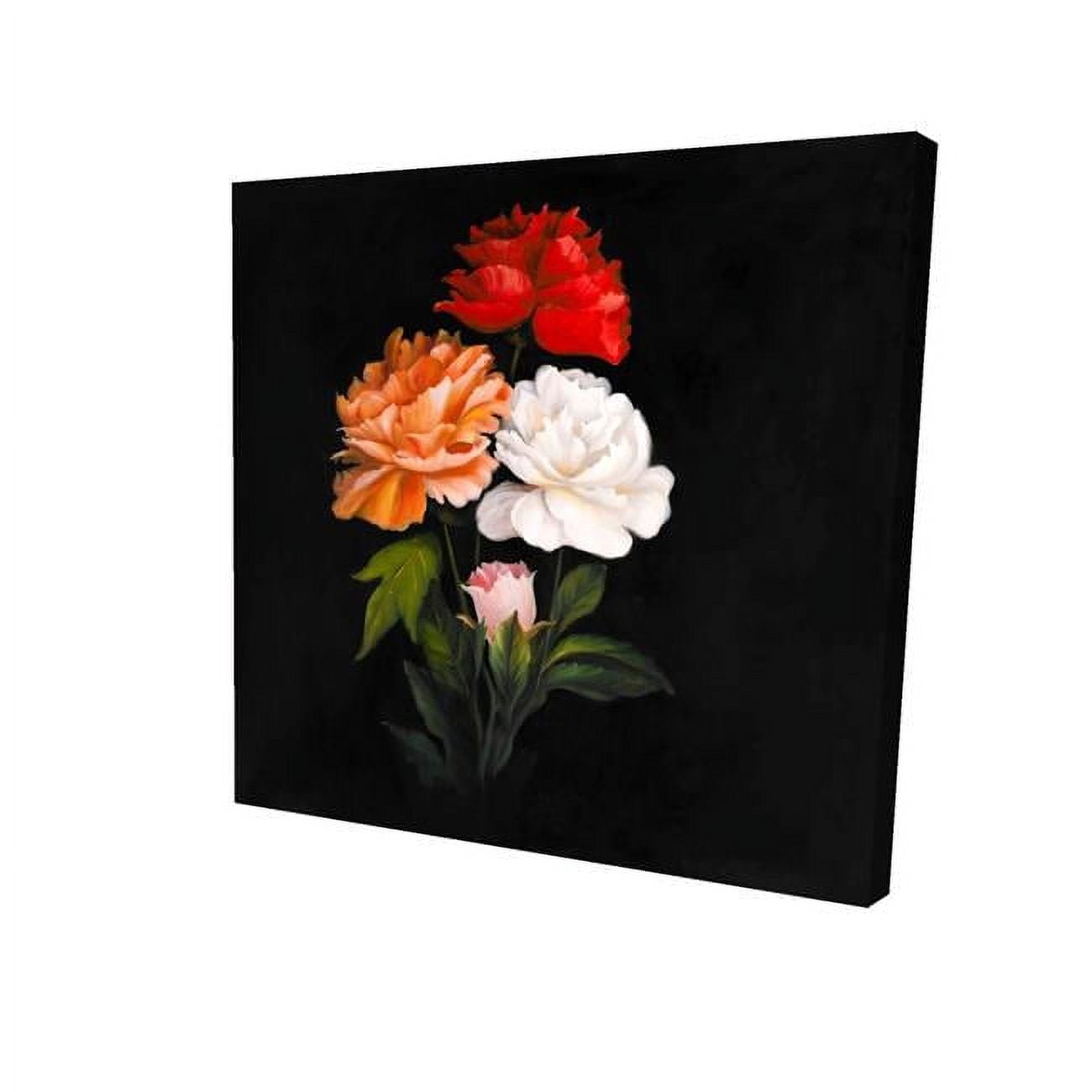 8 x 8 in. Three Beautiful Rose Flowers-Print on Canvas
