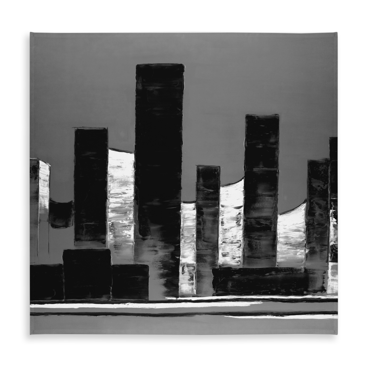Picture of Begin Home Decor C1TC5858ED4VZF 58 x 58 in. Minimalist Abstract Buildings Tablecloth - Indoor & Outdoor Decor