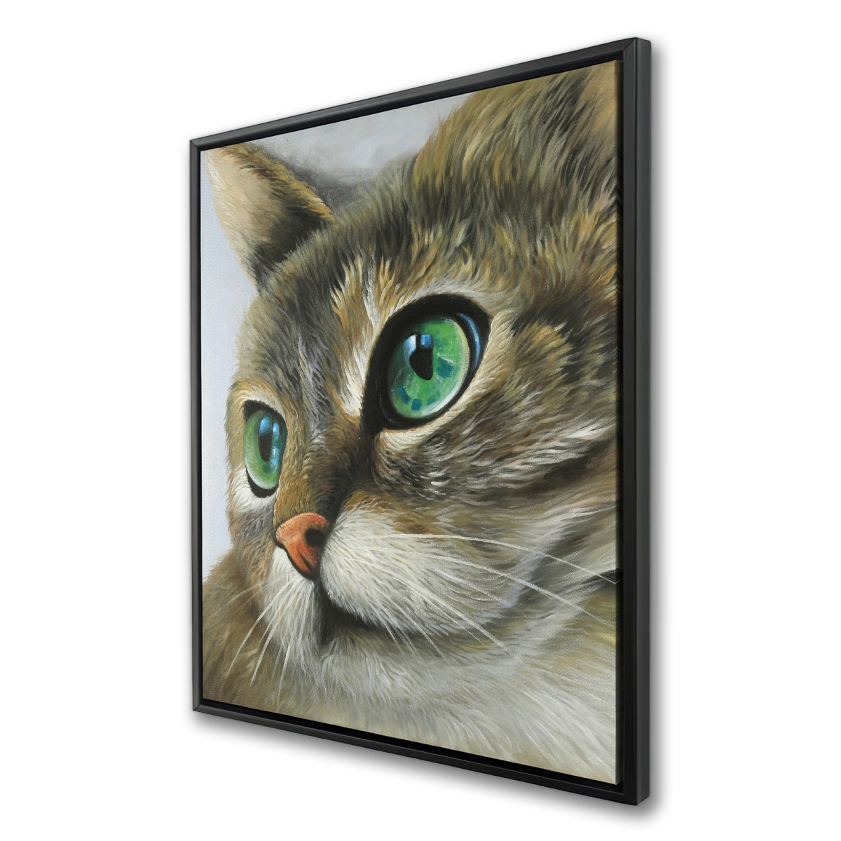 C1FC3648LGOW74 36 x 48 in. Peaceful Cat Portrait - Framed Canvas for Bedroom Decor