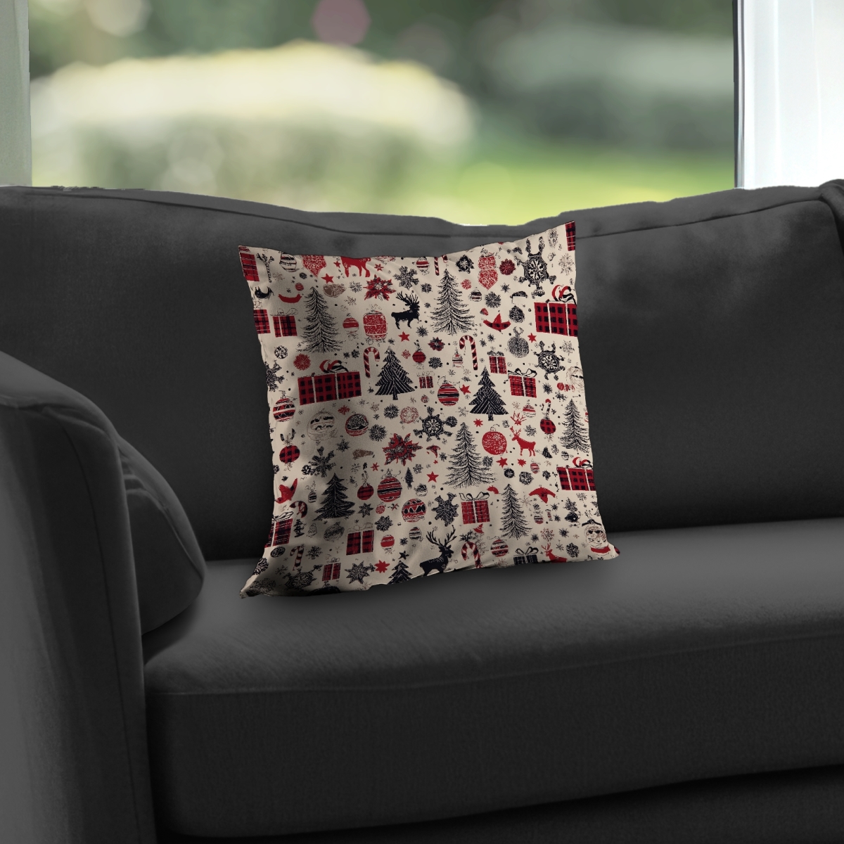 C1PT14142NH46Q 14 x 14 in. Christmas Gift Pattern White Poly Twill Throw Pillow Insert
