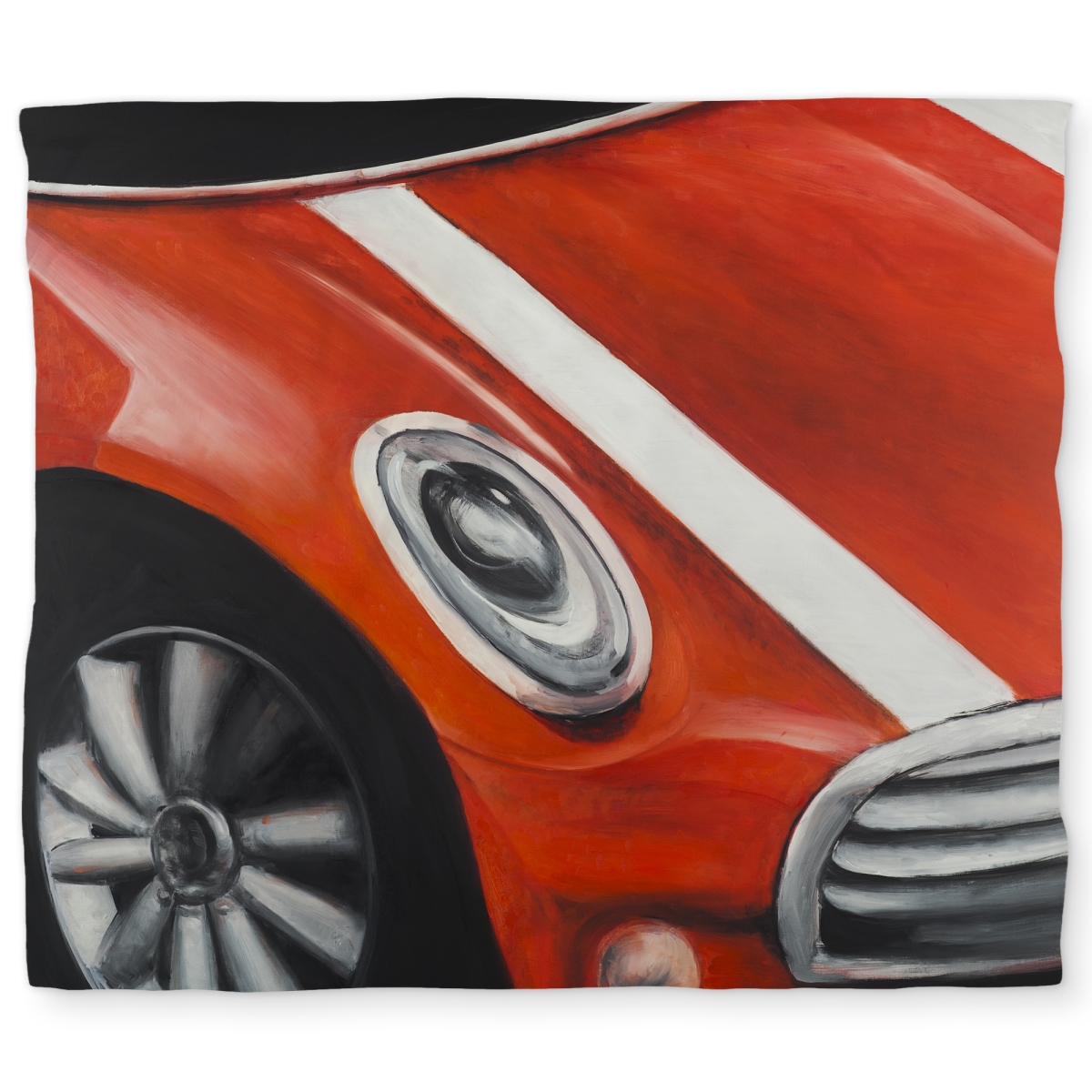 C1DCKSW057YJTX Red Car White Stripes King Size Duvet Cover - Man Cave Decor