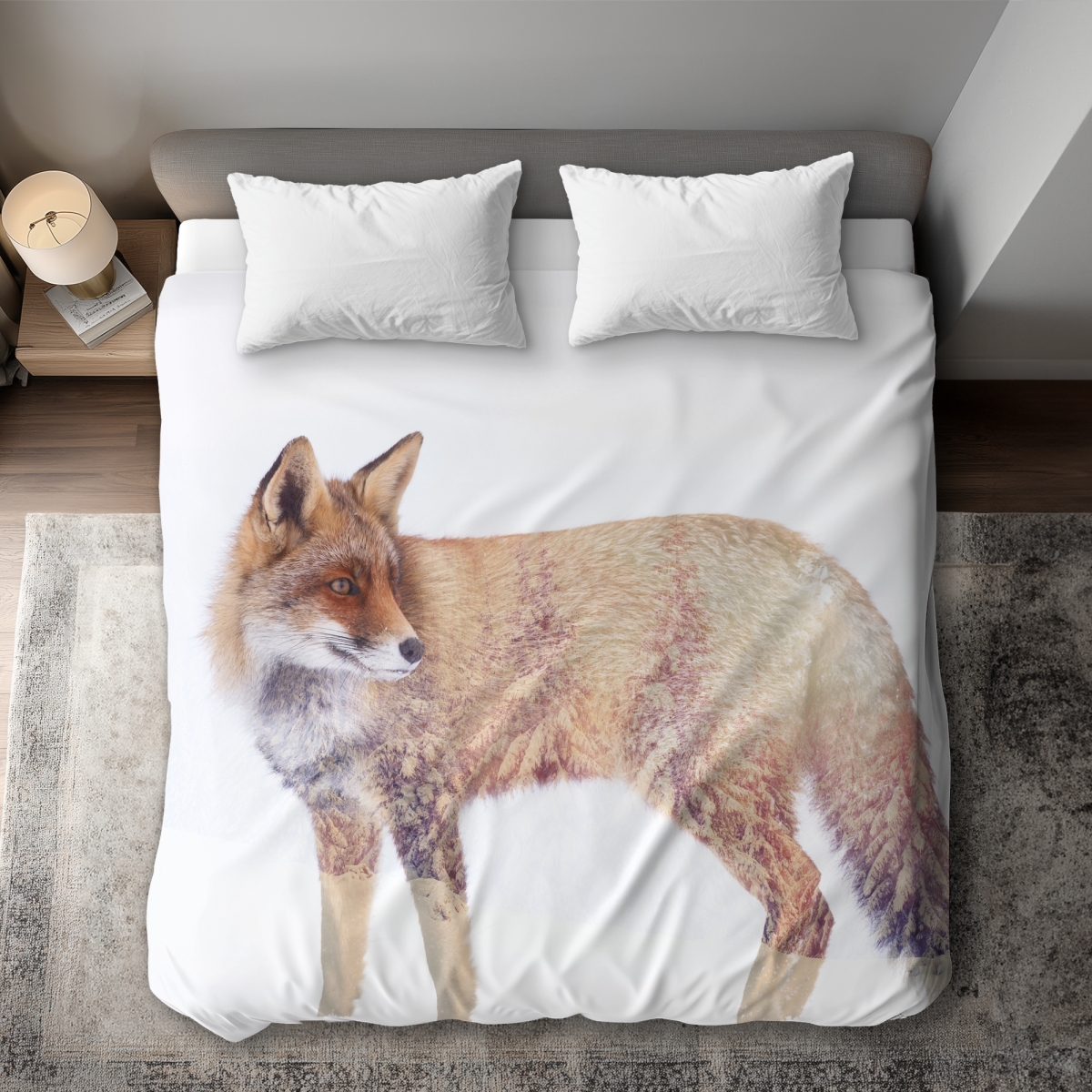 C1DCKSW01GCS41 Forest & Fox Wildlife Holidays King Size Duvet Cover - Home Decor