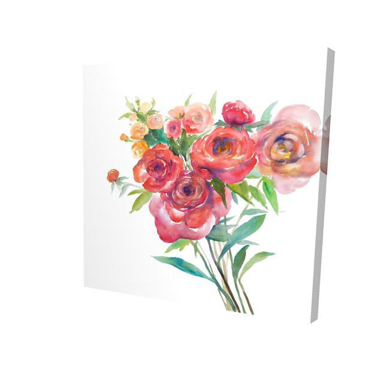 2080-0808-FL156 8 x 8 in. Watercolor Bouquet of Flowers-Print on Canvas