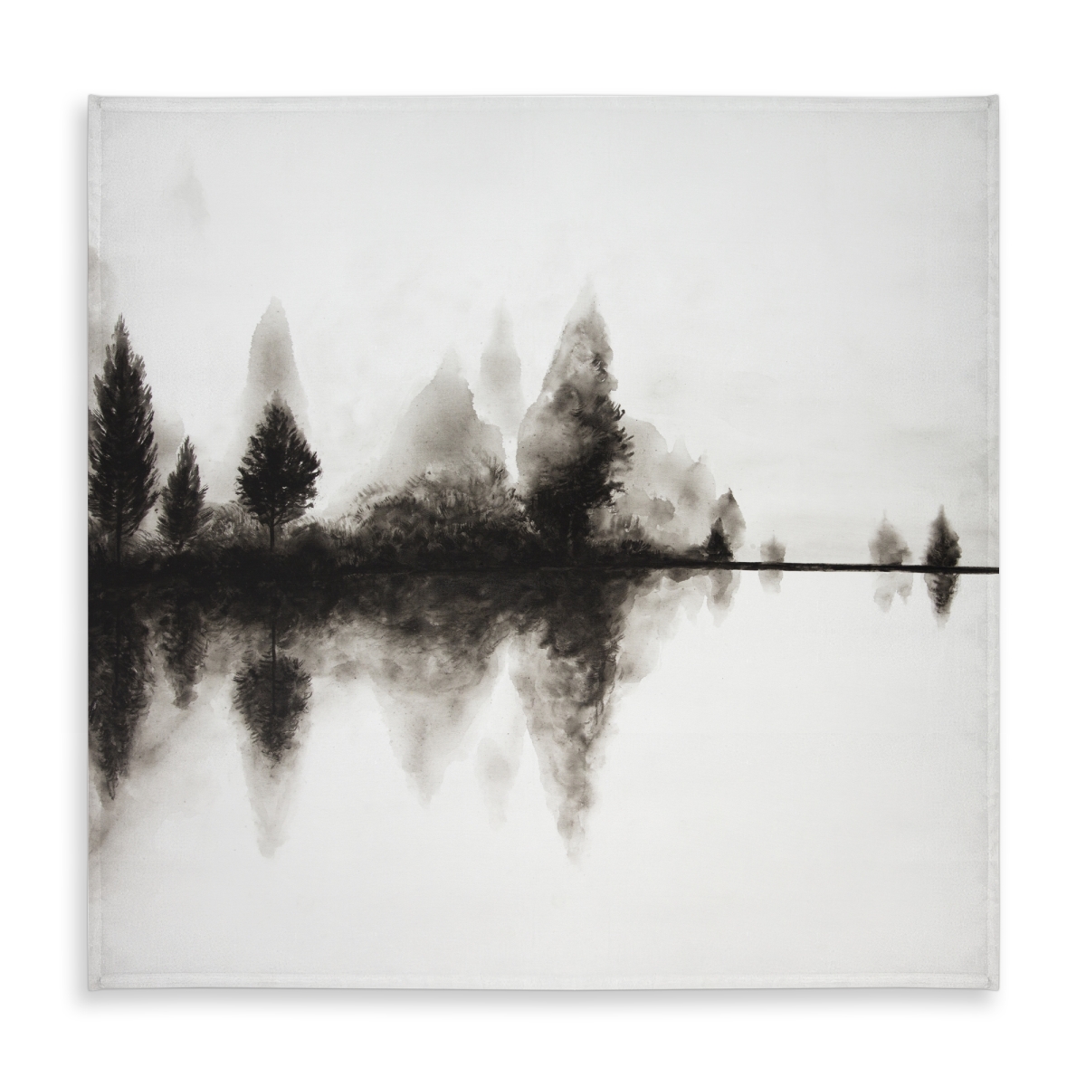 Picture of Begin Home Decor C1TC5858ATZD8U 58 x 58 in. Trees White Landscapes Reflection Tablecloth - Indoor & Outdoor Decor