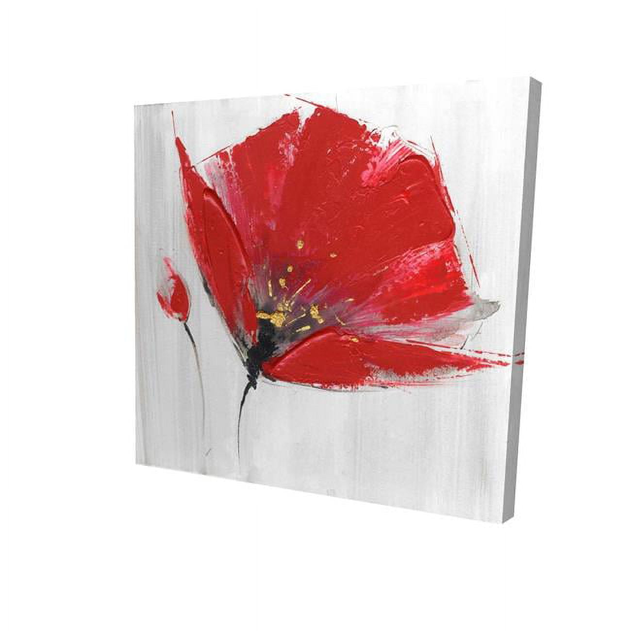 8 x 8 in. Two Red Flowers on Grey Background-Print on Canvas