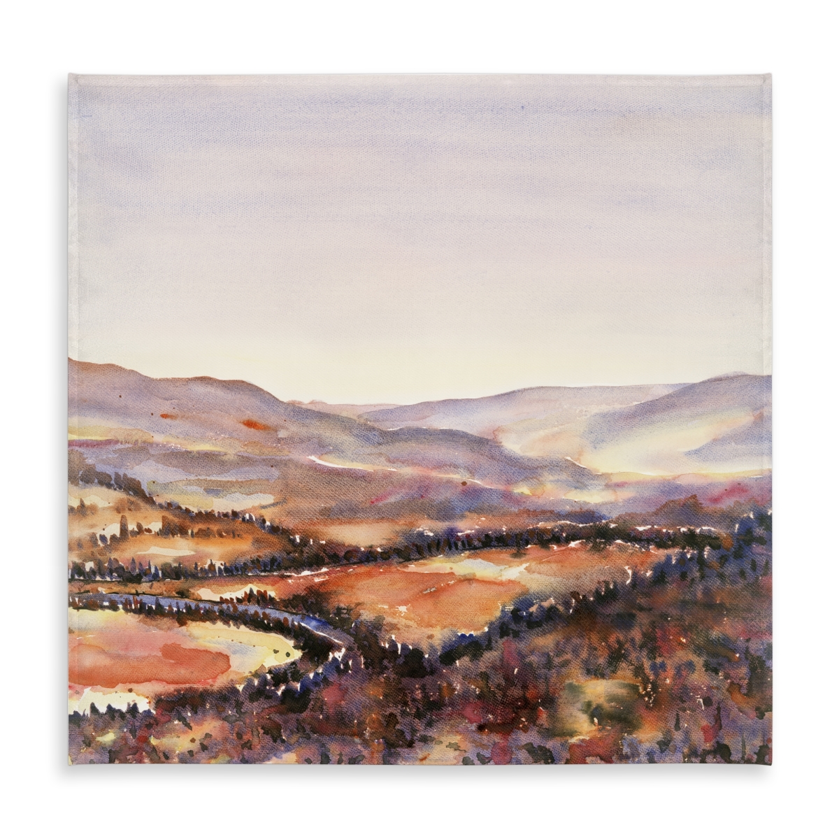 Picture of Begin Home Decor C1TC5858P71SPH 58 x 58 in. Canadian Forest Tablecloth - Purple Trees Landscapes Decor